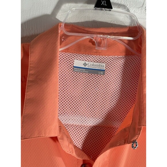 Columbia PFG Omni Shade Vented Short SL Orange Wicking Men Shirt Sz XL Fishing - Picture 7 of 9